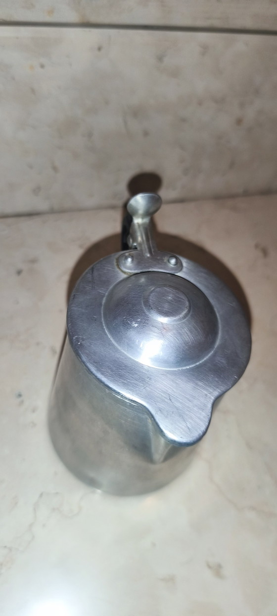 Set antiker Moka-Kannen mit aufgesetztem Milchkessel – Küchenzubehör, Plastic, Aluminium (photo 5 of 9)
