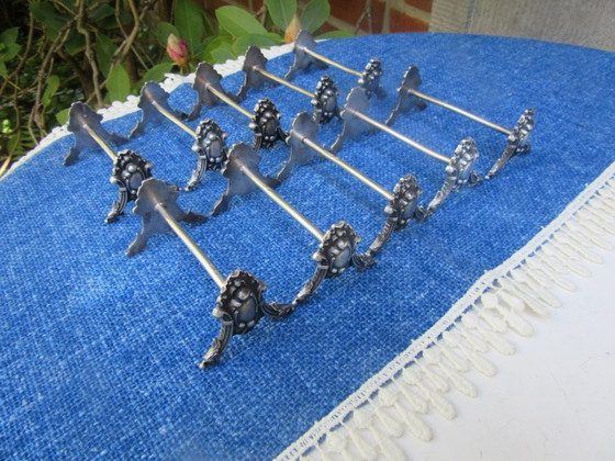 Image 1 of Boland Belgium 12 silver plated knife rests cutlery rests art nouveau style 