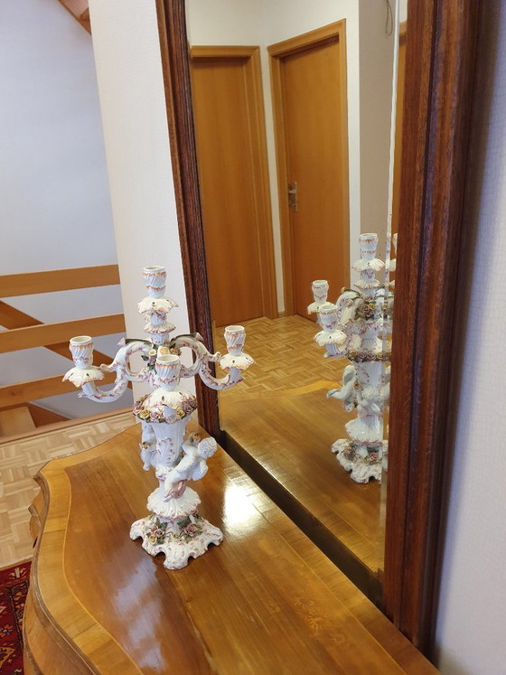 Magnifique chandelier XXL vintage en porcelaine italienne (53 cm) – Style Capodimonte – En parfait état ! (photo 3 of 9)
