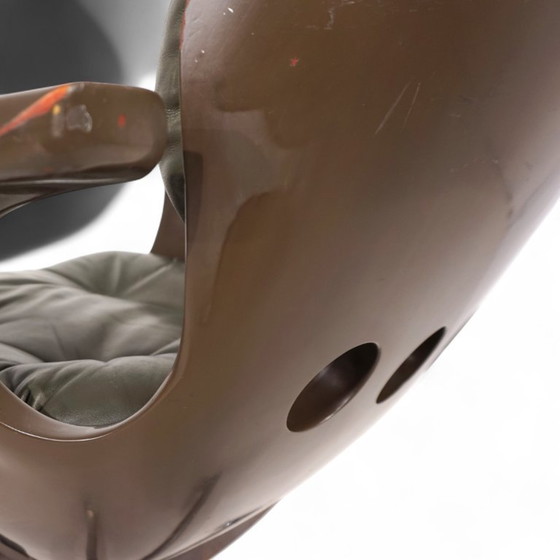 Image 1 of Stoll Giroflex 7112 Space Age leather office chair by Martin Stoll, 1970