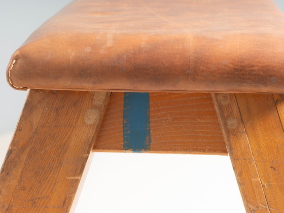 Image 1 of European Vintage Leather Gym Bench or Table, 1950s