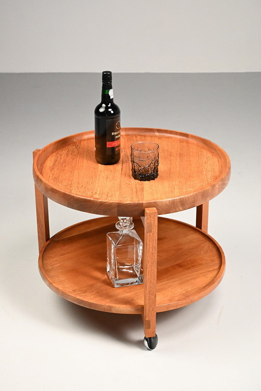 Carrito de té de roble