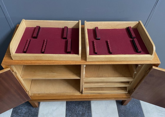 Image 1 of wood sideboard 2doors and drawers inside 1970s