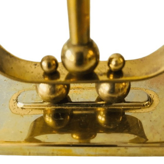 Image 1 of Candelabro antiguo Art Déco de latón de tres brazos, década de 1920.