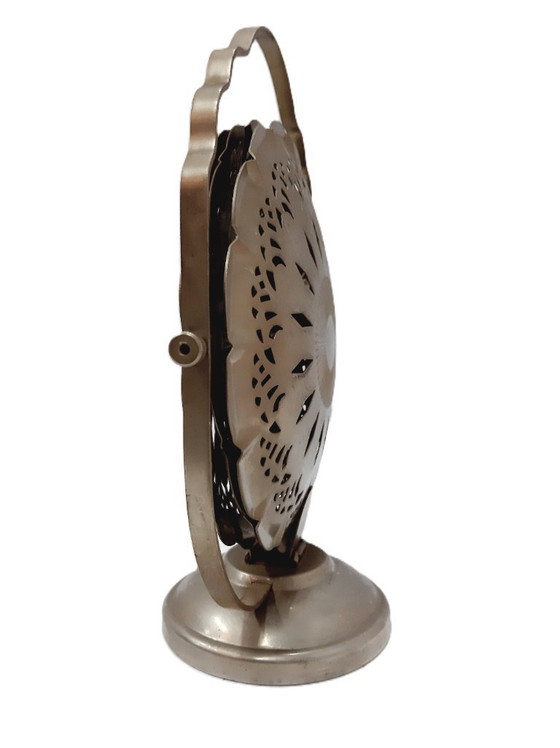 Image 1 of Présentoir à gâteaux pliant vintage, plateau de service pliant à 3 niveaux, présentoir à gâteaux argenté