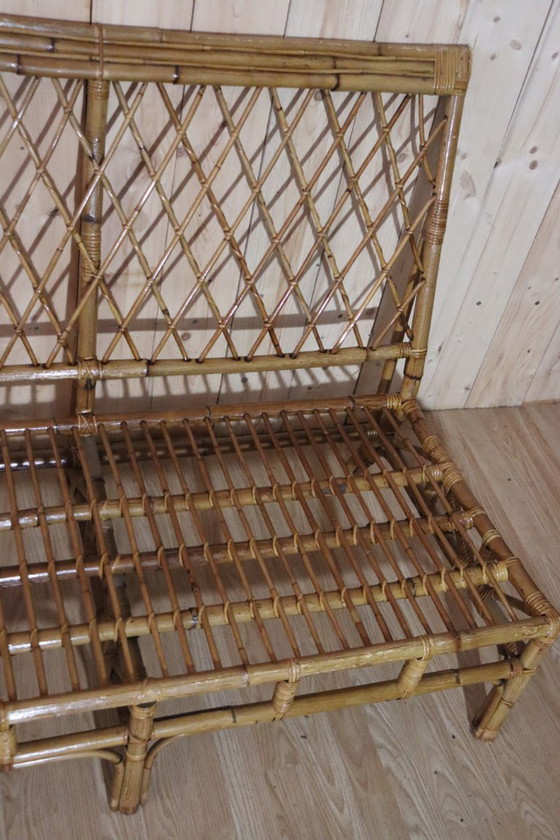 Image 1 of Divano angolare modulare in rattan vintage
