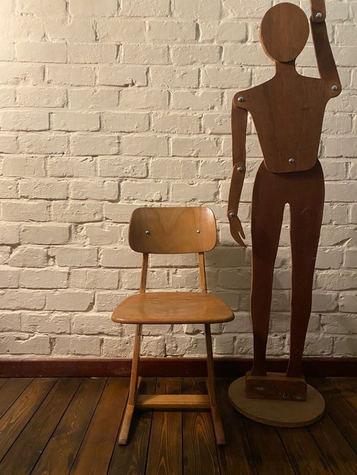 vintage houten schoolstoeltje casala
