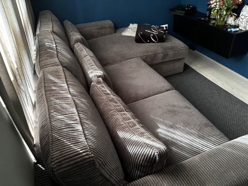Zgan California 2.5-seater sofa, Ribcord Anthracite, 2.60m br.