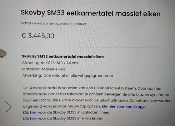 Image 1 of 1 st. Tavolo da pranzo Skovby SM23