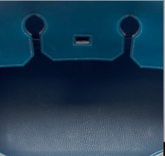 Image 1 of Borsa HERMES Birkin 35 in cuoio blu - 103221