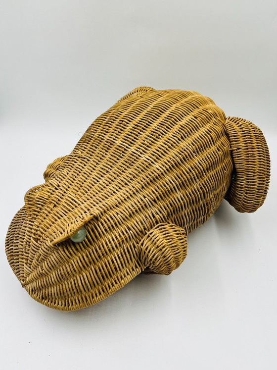 Portariviste in vimini a forma di rana, opera di Olivier Cajan, 1970. – Oggetti decorativi, Rattan (photo 13 of 13)