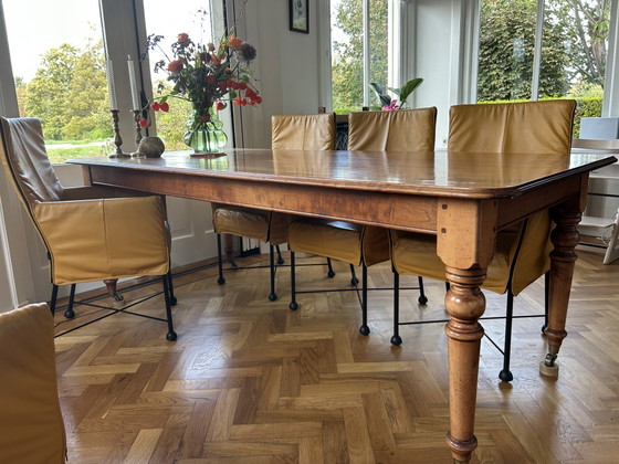 Antieke Tafel – Eetkamerset, Wood, Brass (photo 5 of 5)
