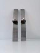 Set van 2 RVS design wandkandelaars 39,5 cm
