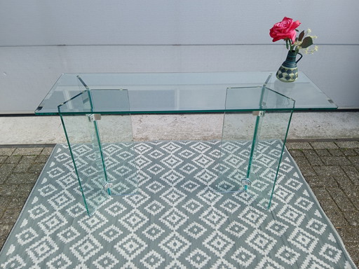 Mooie Vintage Glazen (Veiligheidsglas) Sidetable