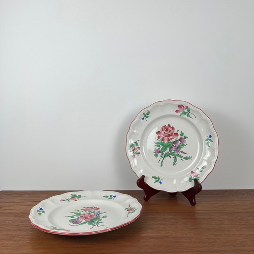 Ensemble de 2 assiettes à dîner KG Luneville "Old Strasbourg", début du 20e siècle