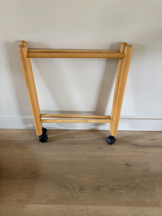 Image 1 of Inklapbare vintage Deense trolley “Lazy Susan” 