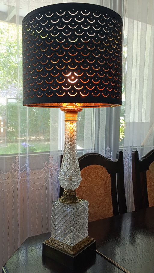 Vintage Crystal & Brass Table Lamp 75 Cm – tafellampen