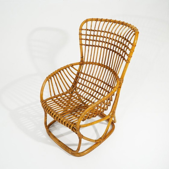 Fauteuil van rotan en gevlochten riet, jaren 60 – Rattan (photo 5 of 14)