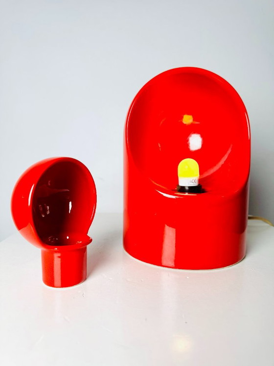 Model 'Venezia' Red Glazed Ceramic Desk Lamp by SC3 Italy for Philips, Italy 1960s – Table lamps (photo 4 of 6)