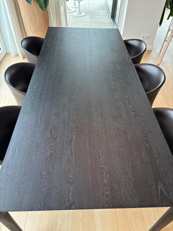 Image 1 of Black wooden dining table 240 cm