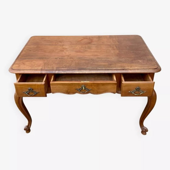 Image 1 of Platte bureau in Louis XV-stijl met 3 lades