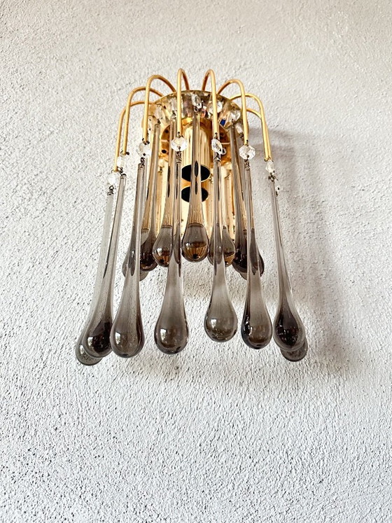 Applique murale vintage noire en forme de goutte, Appliques murales, Cristal, Verre (photo 7 sur 11)