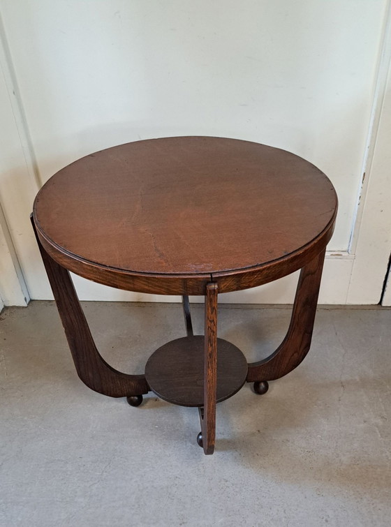 Amsterdam School, Art Deco Side table, Wood, Brown (photo 6 of 6)