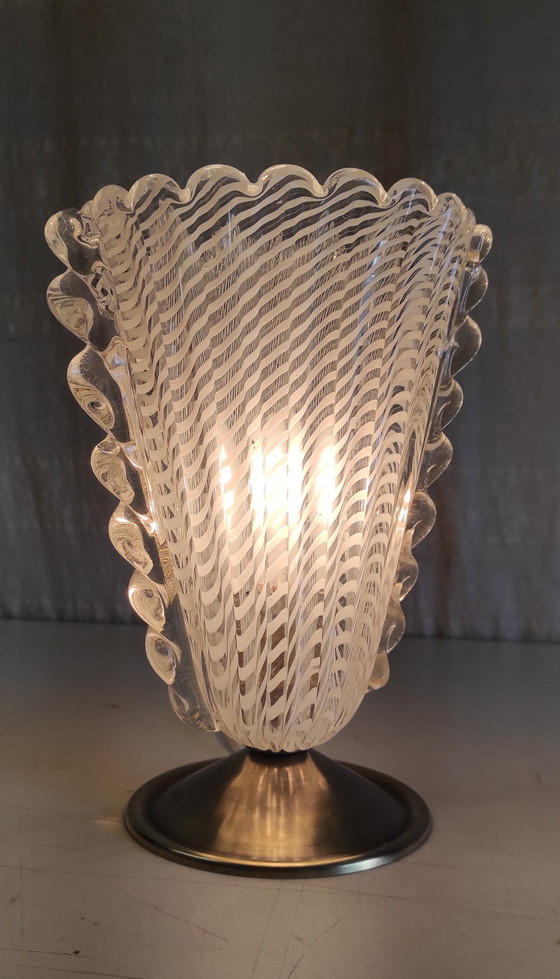 Image 1 of Table lamp with Murano glass shade - mid-20th century