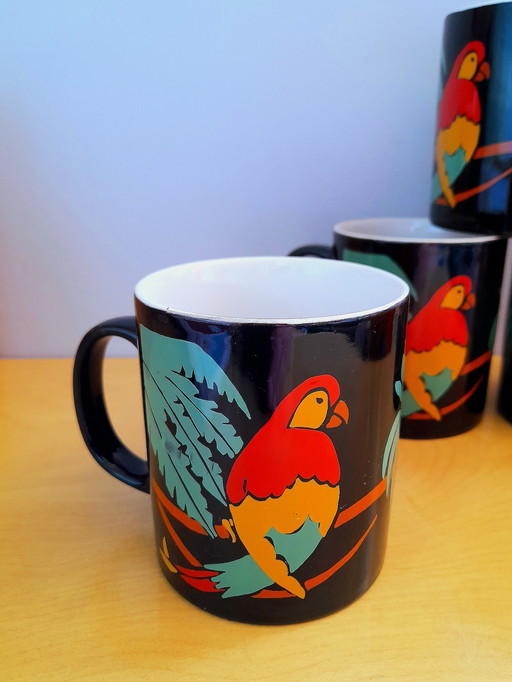 Klin craft Staffordshire mugs, Coloroll 1980.