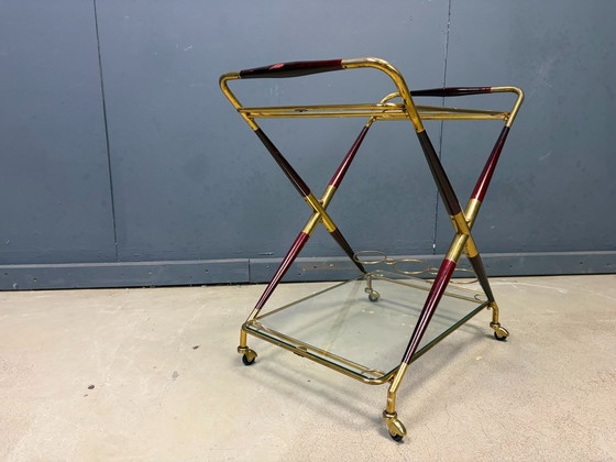 Carrello di servizio italiano vintage di Cesare Lacca, anni '50 – Carrelli bar, Glass, Wood (photo 7 of 11)