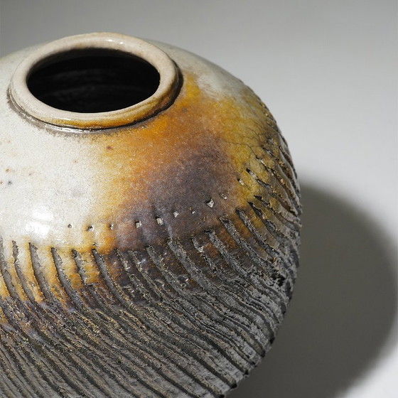 Image 1 of Sculptural vase in glazed ceramic, 1970s
