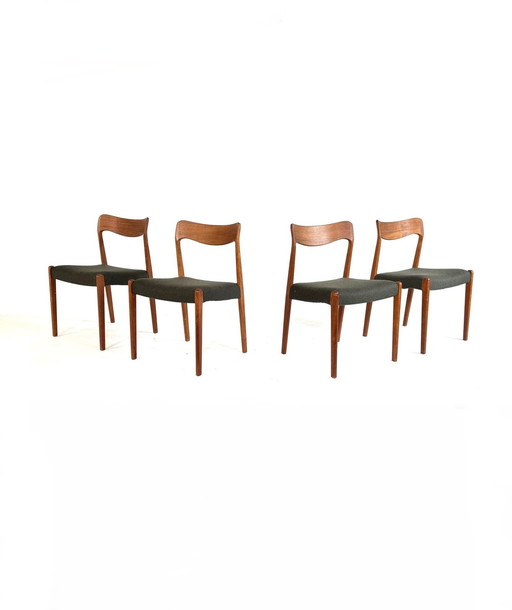 4x restored dining chair, Henning Kjærnulf '60