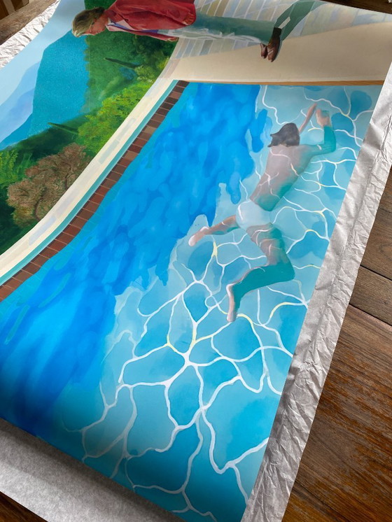 Image 1 of Piscina con due figure (Ritratto di un artista) David Hockney 1972 - Poster 100 x 70 cm