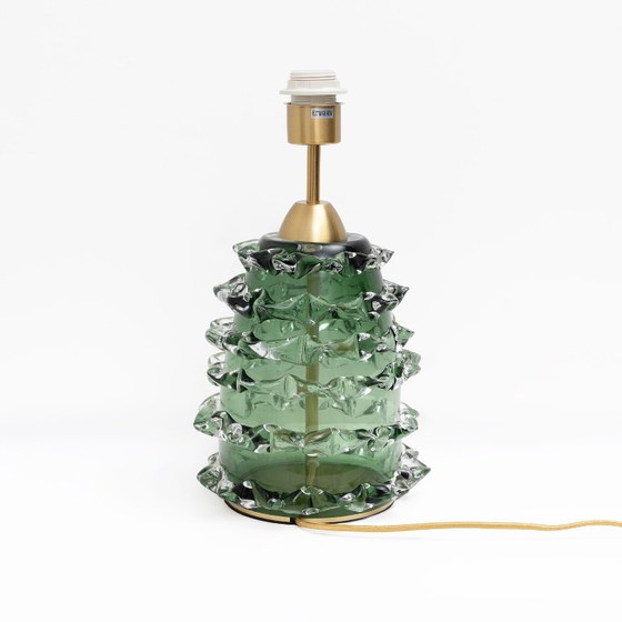 Pair Of Green Rostrato Murano Glass Table Lamps (photo 3 of 6)