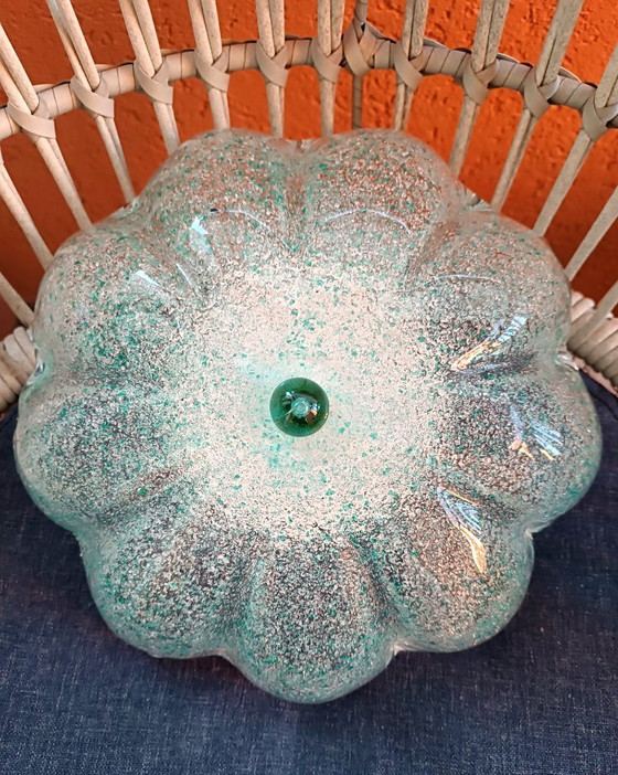 Image 1 of Murano Sylcom Floral Graniglia Groene Plafond-/Wandlamp Handgemaakt - Nieuw
