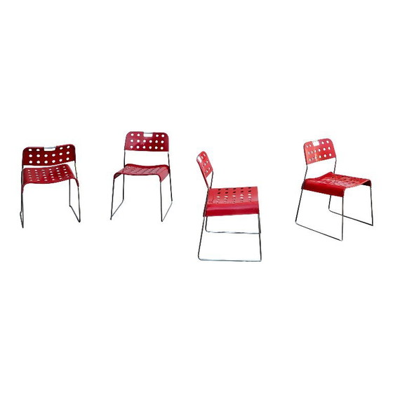 Image 1 of 4x sedie impilabili omstak di rodney kinsmann per bieffeplast, italia, 1971