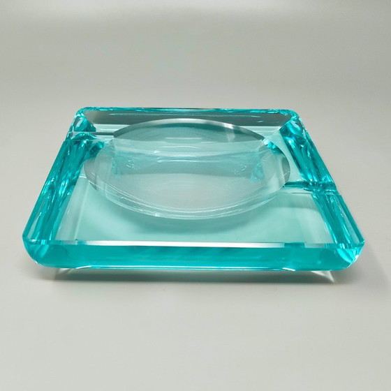 Jaren 70 Mid-Century Aquamarijn Asbak van Fontana Arte. Gemaakt in Italië – Glazen & Karaffen, Crystal (photo 4 of 7)