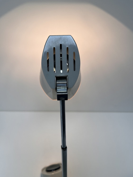 Image 1 of HBH grey MINI table lamp or desk lamp by H. Bødtcher-Hansen, design by Panton Fog & Mørup.