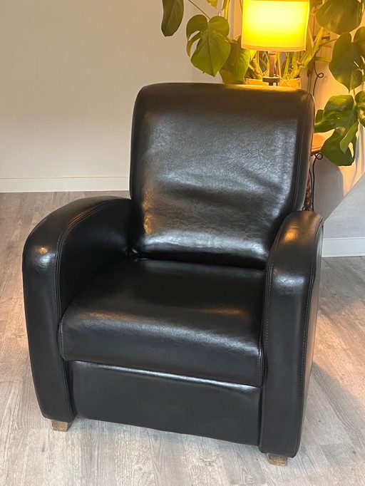Fauteuil en cuir noir | Fauteuil en cuir noir