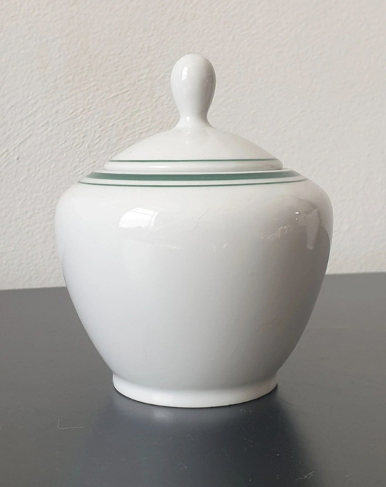 Image 1 of Mitterteich Bavaria Tea Set - Model 'Fanara' - Timeless Green Trim (3-piece, 1960s/70s)