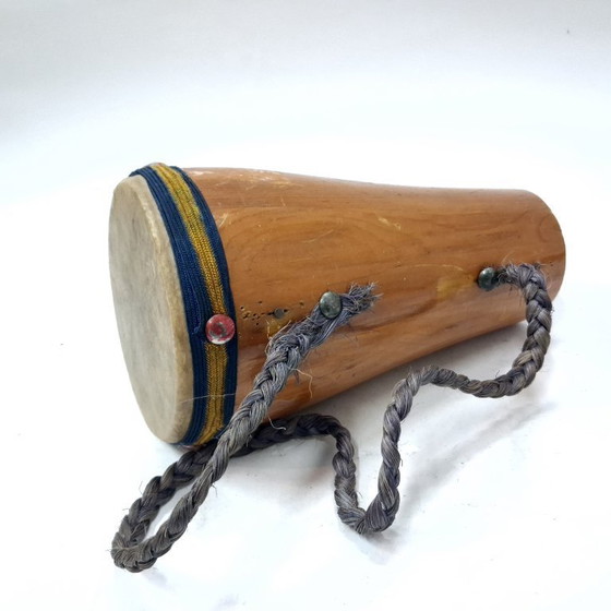 Image 1 of Handcrafted Miniature Wooden Drum