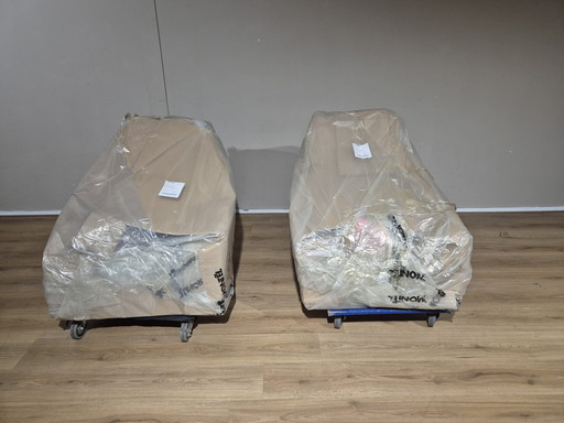 2x Montel Charles - Poltrona girevole - NUOVA - Tessuto - Design