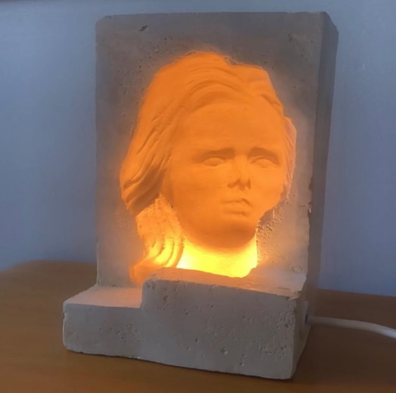 Brutalist Kinetic Art Table Lamp – Stone (photo 12 of 20)
