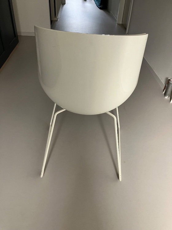 6x Sedia Flow italiana 0520 bianco lucido con imbottitura in pelle naturale – Flow Chair, Sedie da pranzo, MDF (photo 3 of 5)
