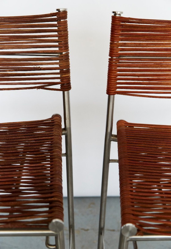 Image 1 of Pair Tito Agnoli Barstools "MissB" for Pierantonio Bonacina