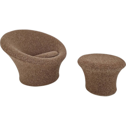 Fauteuil et ottoman vintage en forme de champignon par Pierre Paulin pour Artifort, 1960s