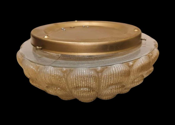 Image 1 of Original Murano ceiling lamp - flower glass with gold dust, 1960s