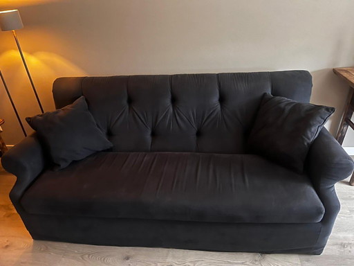 Castelle 3-Sitzer-Sofa schwarz mit Hocker (Juli 2023)