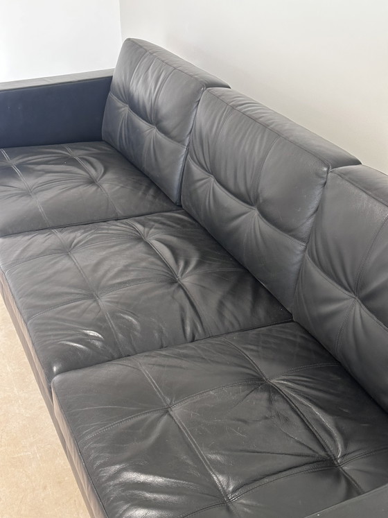 Walter Knoll Foster 502 3 Persoonsbank Zwart Leer – Banken, Leather, Chrome (photo 3 of 5)