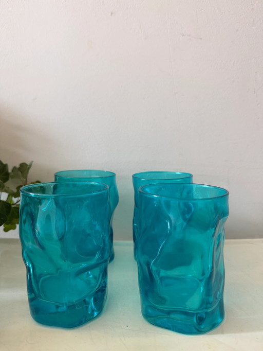 Set of 4 Bormioli Rocco Rock Azur glasses